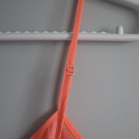 Talula Aritzia Women's Sz S Orange Pleated Sleeveless Flowy Tank Top Blouse Top - Picture 7 of 10